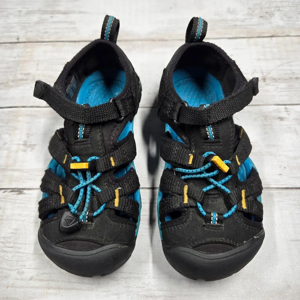 Keen Seacamp II CNX Hybrid Sport Sandal Unisex Kids 12 Black Blue 1025128